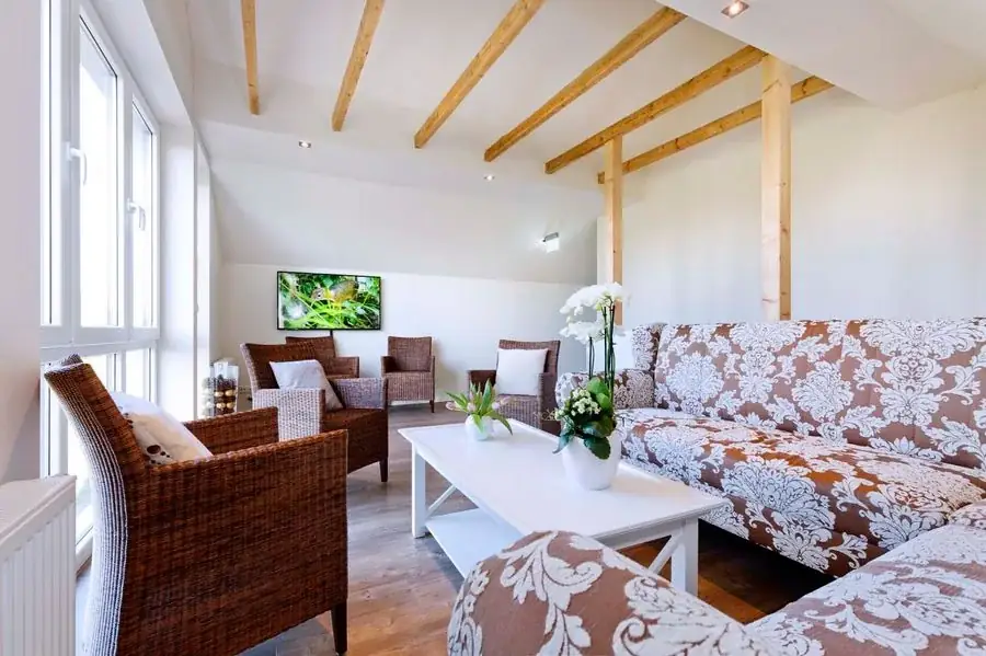 Gemeinsamer Wohnbereich im Ferienhaus Remise